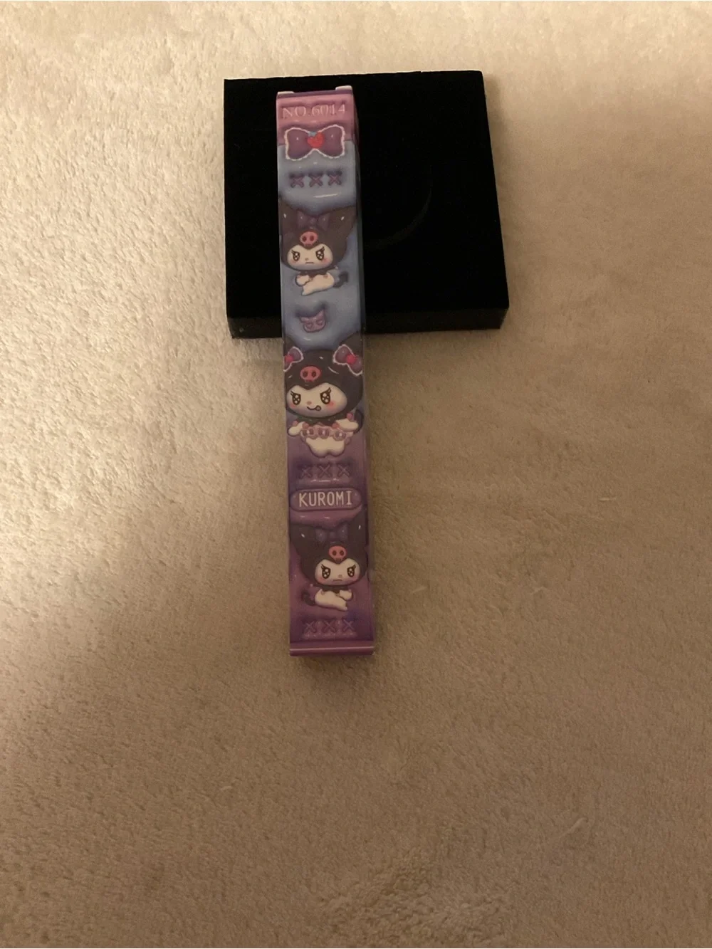 Purple Gradient Silicone Pencil Case with Character Print